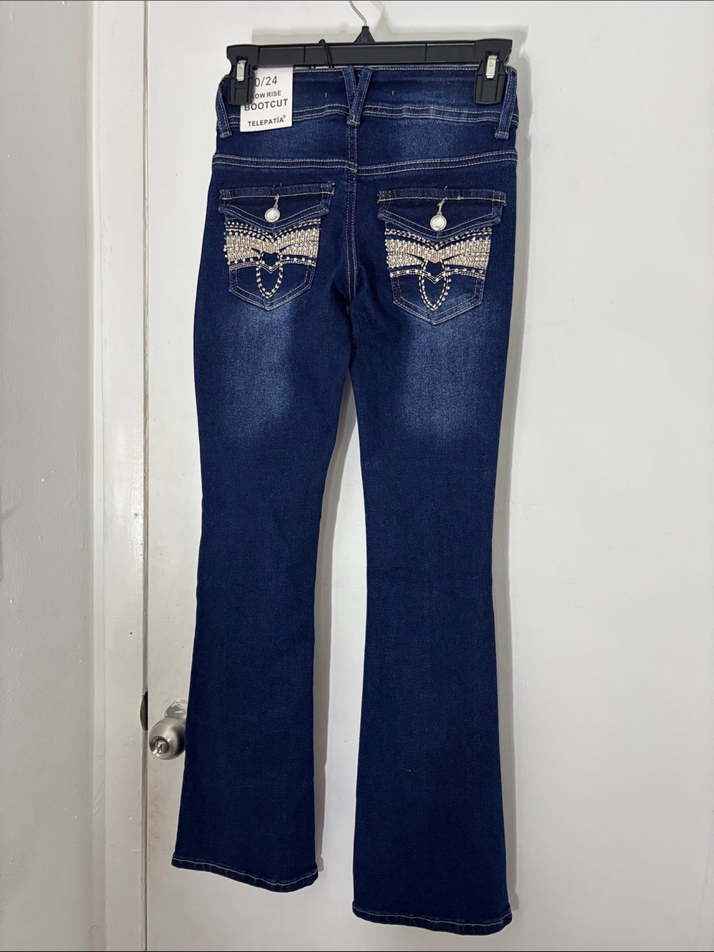Tempted Women's Dark Indigo Flare Jeans - Double Button Waist